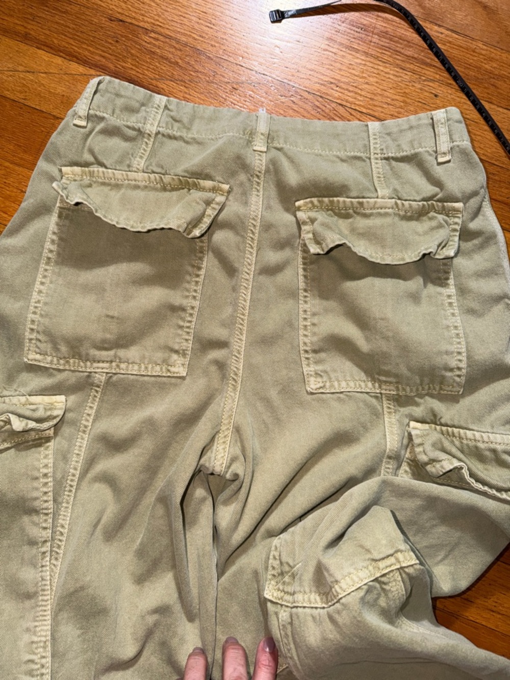 Free People Washed Cargo Joggers in Sage - Picture 4 of 10